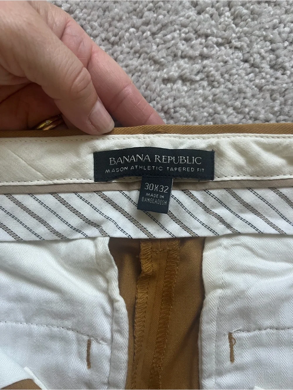 Banana Republic Men's Mustard Mason Athletic Tapered Fit Chino Pants